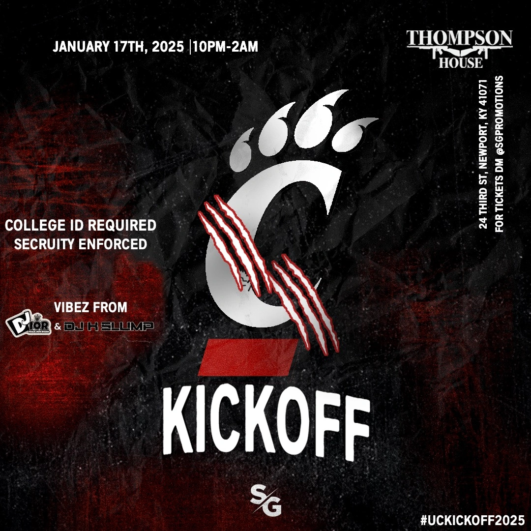 UC Kickoff · College-event promotional creative · Newport, Kentucky