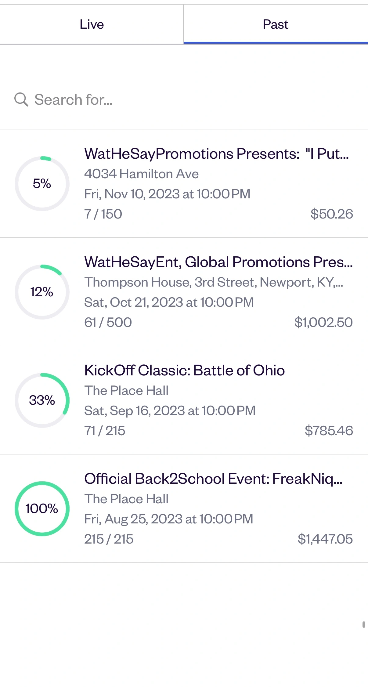 Historical Eventbrite record 1 · Selected events; overlapping entries are not counted twice