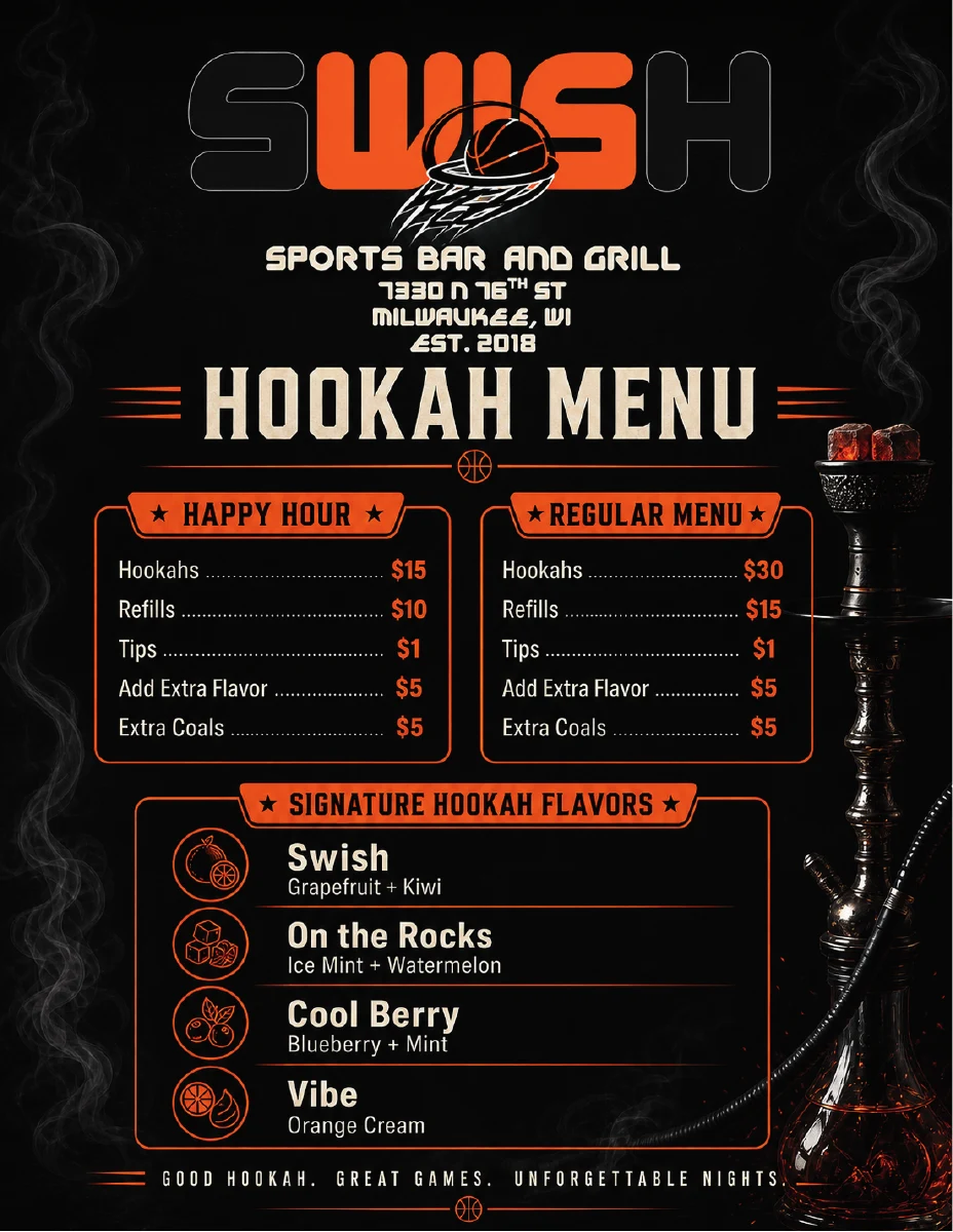 Hookah menu design