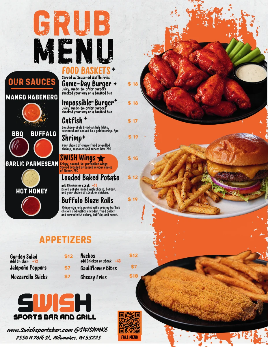 Swish food menu design